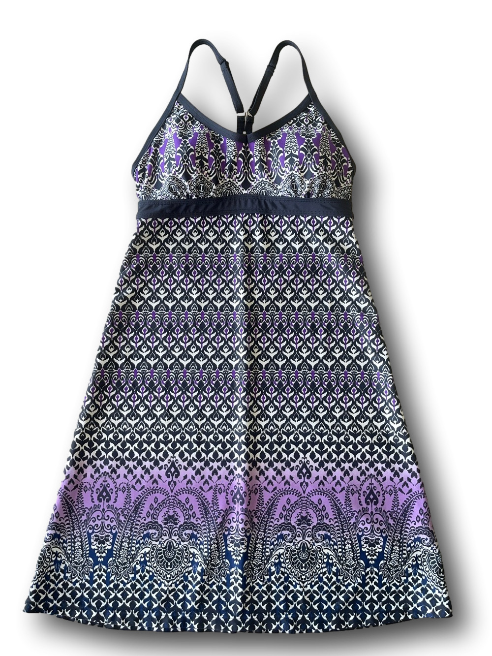 Athleta Shorebreak Swim Dress in Purple & Black Print XS